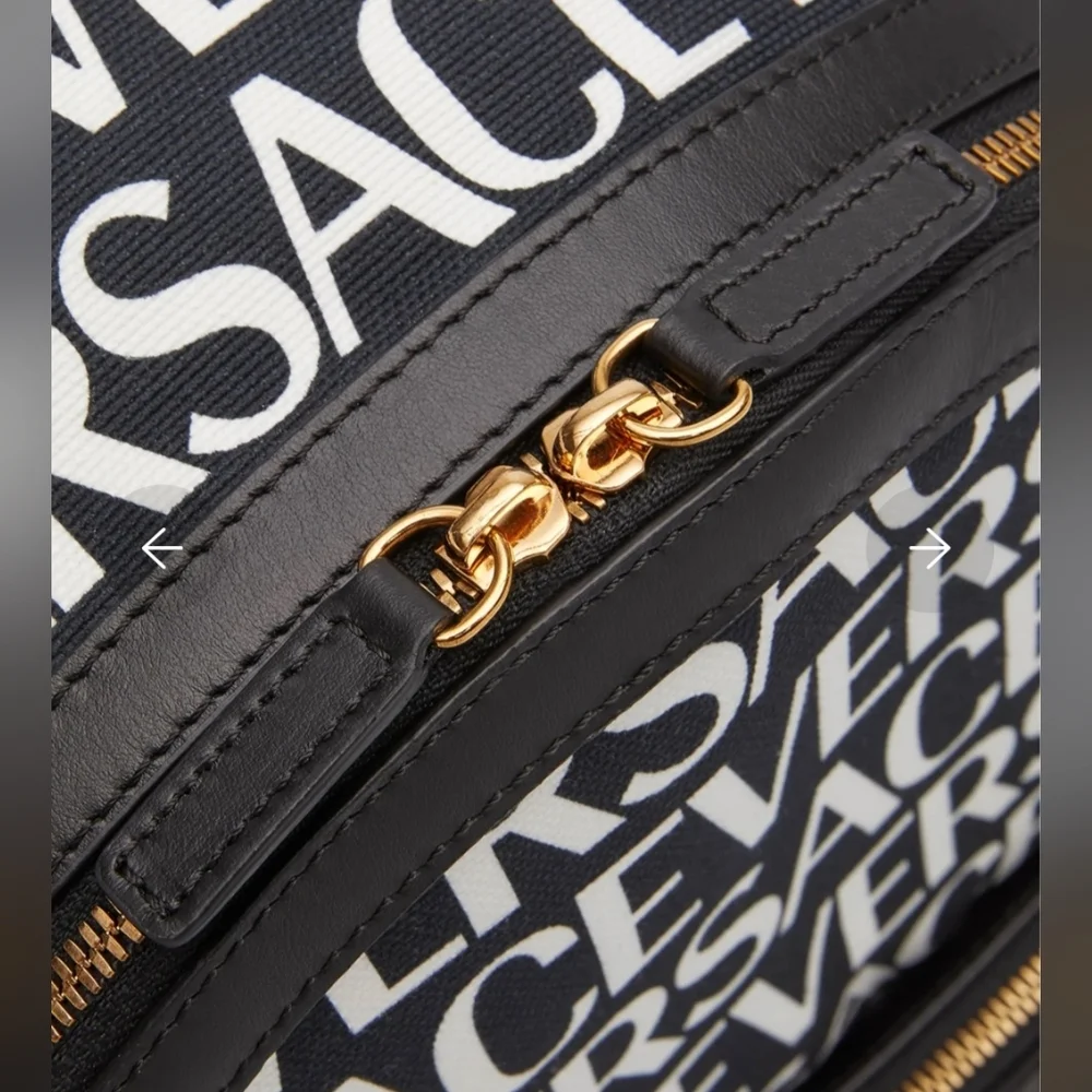 Versace Monogrammed Backpack with Gold Hardware and Black Leather (BRAND NEW ) - Picture 10 of 16